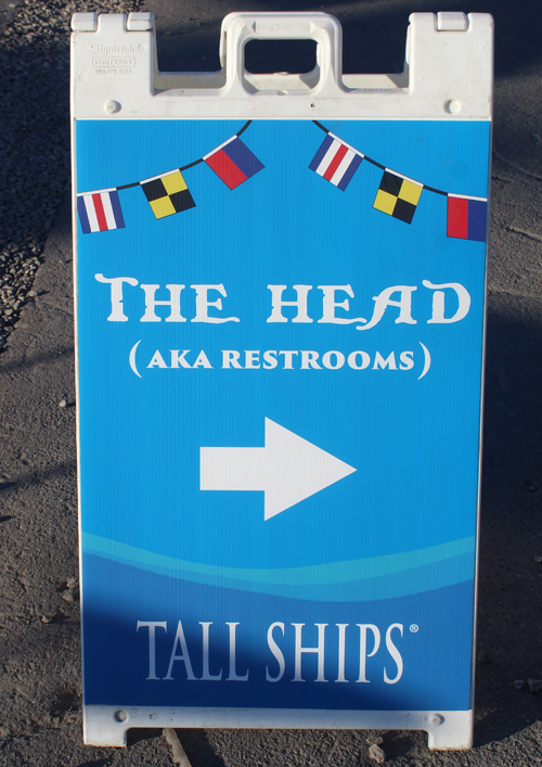 Restrooms sign at Tall Ships Festival - The Head